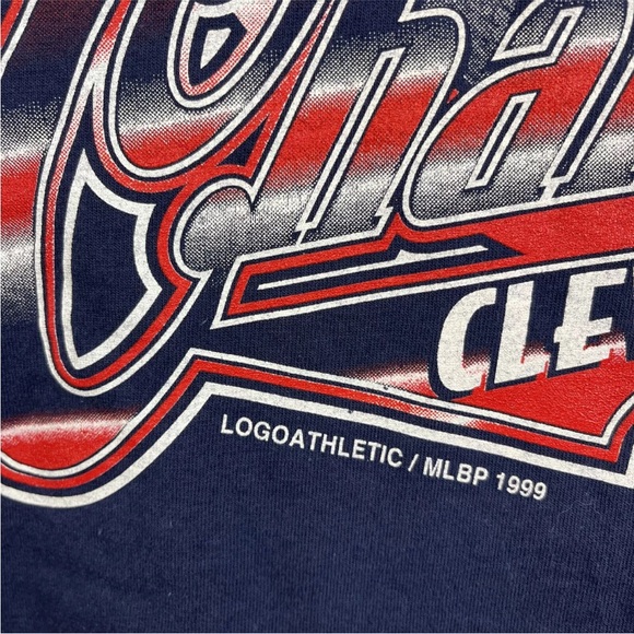Vtg Cleveland Indians Tshirt MLB Chief Wahoo 1999 AL Champs Logo Athletic Sz M - Picture 3 of 12